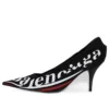 Sapatos de salto alto com logótipo da campanha «Preto» 495777W06001091