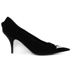 Sapatos de salto alto com logótipo da campanha «Preto» 495777W06001091