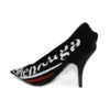 Sapatos de salto alto com logótipo da campanha «Preto» 495777W06001091