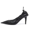 Sapatos de salto alto com saltos franzidos de 80 mm «Preto» 636612WA2M01000