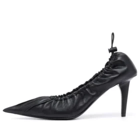 Sapatos de salto alto com saltos franzidos de 80 mm «Preto» 636612WA2M01000