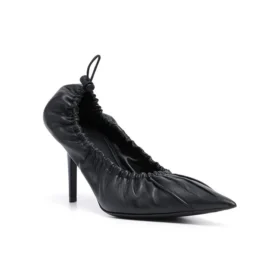 Sapatos de salto alto com saltos franzidos de 80 mm «Preto» 636612WA2M01000