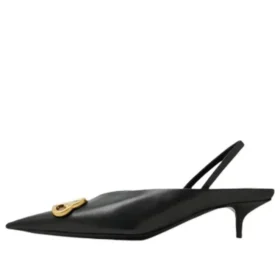 Sapatos de salto alto com tiras traseiras e lâmina quadrada «Black» 691740WAWNC1088