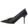 Sapatos de salto alto em couro com efeito Crocs Square Knife BB «Preto» 734238WBE711000