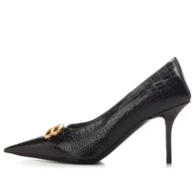 Sapatos de salto alto em couro com efeito Crocs Square Knife BB «Preto» 734238WBE711000