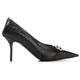 Sapatos de salto alto em couro com efeito Crocs Square Knife BB «Preto» 734238WBE711000