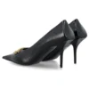 Sapatos de salto alto em couro com efeito Crocs Square Knife BB «Preto» 734238WBE711000
