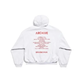 Série Music Archive: Hoodie com capuz, fecho de correr e corte médio «Cinza Claro Vermelho» 744457TQVA61561