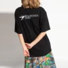 SS21 Camiseta de manga curta com bordado, preta 641655TKV861070