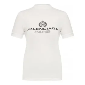 SS21 Camiseta de manga curta com letras, branca 594603TGV479000