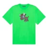 SS21 Estampa de desenhos animados com padrão pequeno, manga curta, unissexo, verde 612966TJVM93302