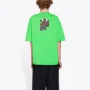 SS21 Estampa de desenhos animados com padrão pequeno, manga curta, unissexo, verde 612966TJVM93302