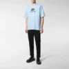 T-shirt BB Regular Fit em malha entrelaçada «Light Blue» 578139TGV755840