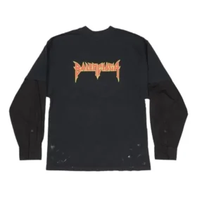 T-shirt com camadas metálicas «Black Faded» 698631TMV881055