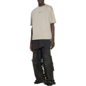 T-shirt com costas abertas, corte médio «Beige» 612966TOVJ89763