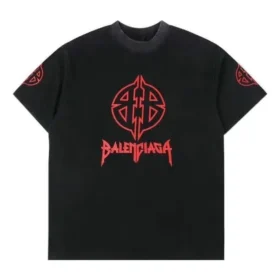 T-shirt com estêncil metálico BB «Preto Vermelho» 764235TPVI21568 T-shirt com estêncil metálico BB «Preto Vermelho» 764235TPVI21568