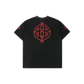 T-shirt com estêncil metálico BB «Preto Vermelho» 764235TPVI21568 T-shirt com estêncil metálico BB «Preto Vermelho» 764235TPVI21568