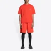 T-shirt com logótipo, corte médio «Vermelho Brilhante» 612966TMVF43168