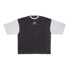 T-shirt com logótipo de manga 3/4 «Washed Black Heather Grey» 699190TMVC81208