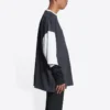 T-shirt com logótipo de manga 3/4 «Washed Black Heather Grey» 699190TMVC81208