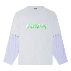 T-shirt com logótipo Slime em camadas «Cinza» 671401TLVF11203