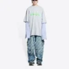 T-shirt com logótipo Slime em camadas «Cinza» 671401TLVF11203