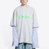 T-shirt com logótipo Slime em camadas «Cinza» 671401TLVF11203
