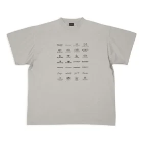 T-shirt com logótipos «Cinza Claro» 712398TNVQ71342