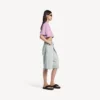 T-shirt curta feminina «520 stickers» em rosa antigo/branco