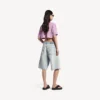 T-shirt curta feminina «520 stickers» em rosa antigo/branco