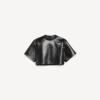T-shirt curta para mulher em preto