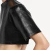 T-shirt curta para mulher em preto