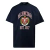 T-shirt de algodão com estampado do logótipo da faculdade «Est. 1917» «Preto» 676589TLV898067