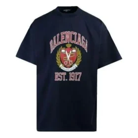T-shirt de algodão com estampado do logótipo da faculdade «Est. 1917» «Preto» 676589TLV898067