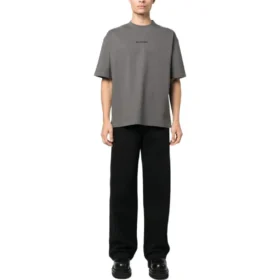 T-shirt de algodão com logótipo bordado «Cinza» 612966TNVG91300