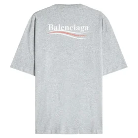 T-shirt de algodão com logótipo político «Cinza» BLGA-508203-TAV44-GY