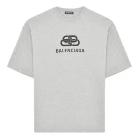 T-shirt de corte regular em malha entrelaçada BB «Cinza» 578139TGV751300