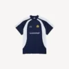 T-shirt de futebol masculina oversized em azul-marinho