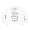 T-shirt de manga comprida em metal DIY, corte médio «Branco, Preto, Vermelho» 699191TPVO29065