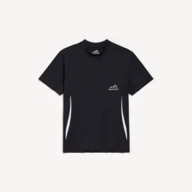 T-shirt de manga curta techwear para homem em azul-marinho/branco