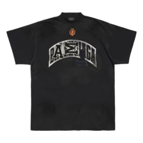 T-shirt de skater oversized «Black Faded» 739028TOVN21055