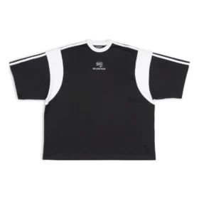 T-shirt desportiva B com corte largo «Preto e Branco» 699182TMVC41070