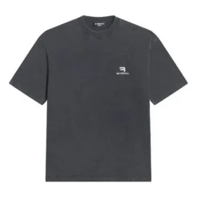 T-shirt desportiva de corte médio «Washed Black» 612966TLV991070