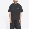 T-shirt desportiva de corte médio «Washed Black» 612966TLV991070