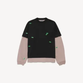 T-shirt dupla híbrida masculina «520 stickers» em preto/verde