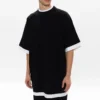 T-shirt em camadas Oversized «Preto Branco» 644693TIVG61070