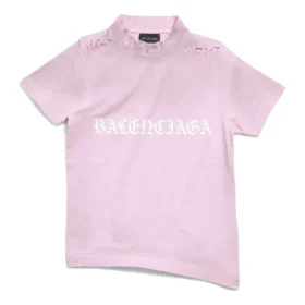 T-shirt encolhida com letras góticas «Light Pink» 788246TQVJ55708