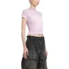 T-shirt encolhida com letras góticas «Light Pink» 788246TQVJ55708