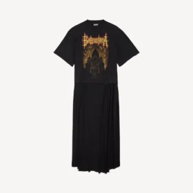 T-shirt feminina Balenciaga «Sacra Cœur» com cauda, em preto