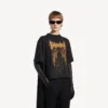 T-shirt feminina Balenciaga «Sacra Cœur» com cauda, em preto